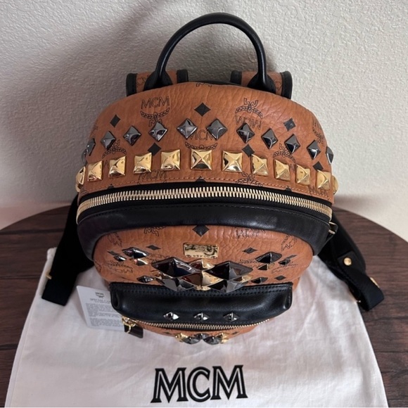 MCM Like New! LIMITED EDITION STUDDED LEATHER BACKPACK!!! - Picture 3 of 14